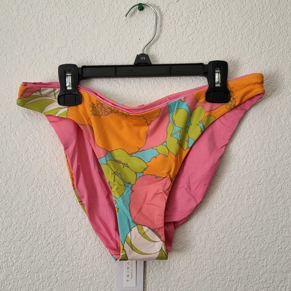 Trina‎ Turk Playa De Flor Reversible French Cut Multicolor Bikini Bottom Sz 10 - Picture 5 of 8